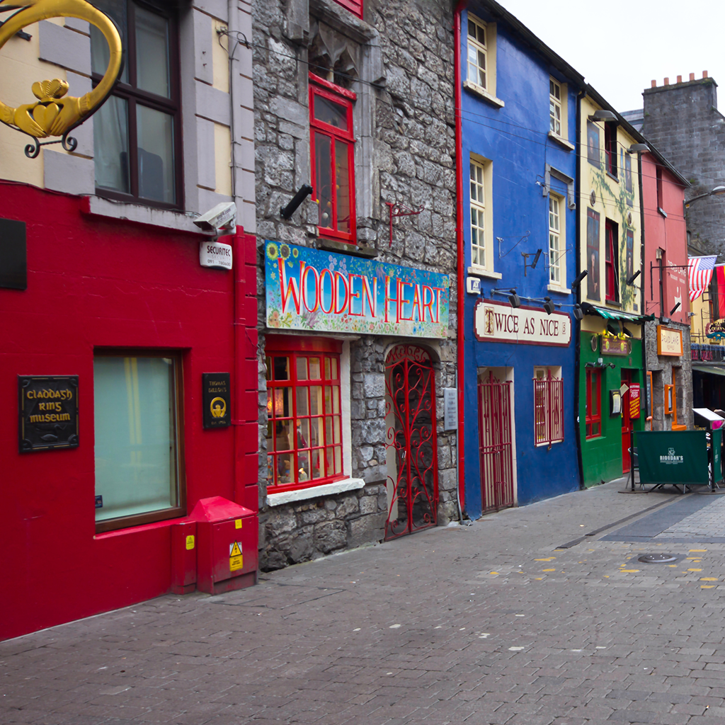 Local businesses in city centre Galway Ireland